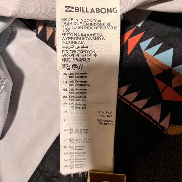 Billabong Men's Board Shorts Size 28 Recycler Pro Tribong Series Black And Blue - Picture 15 of 16